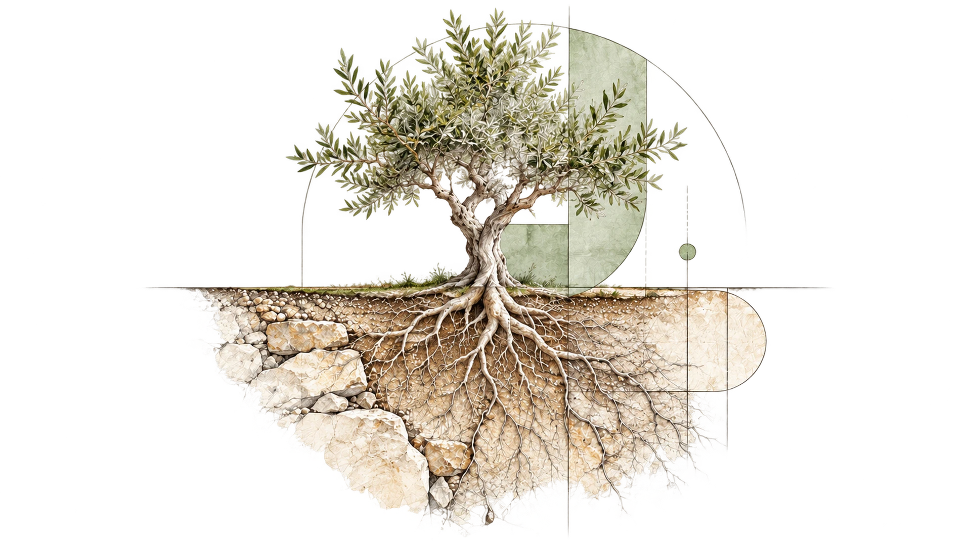 A rooted tree on a stone plinth representing a patient seven-year hold